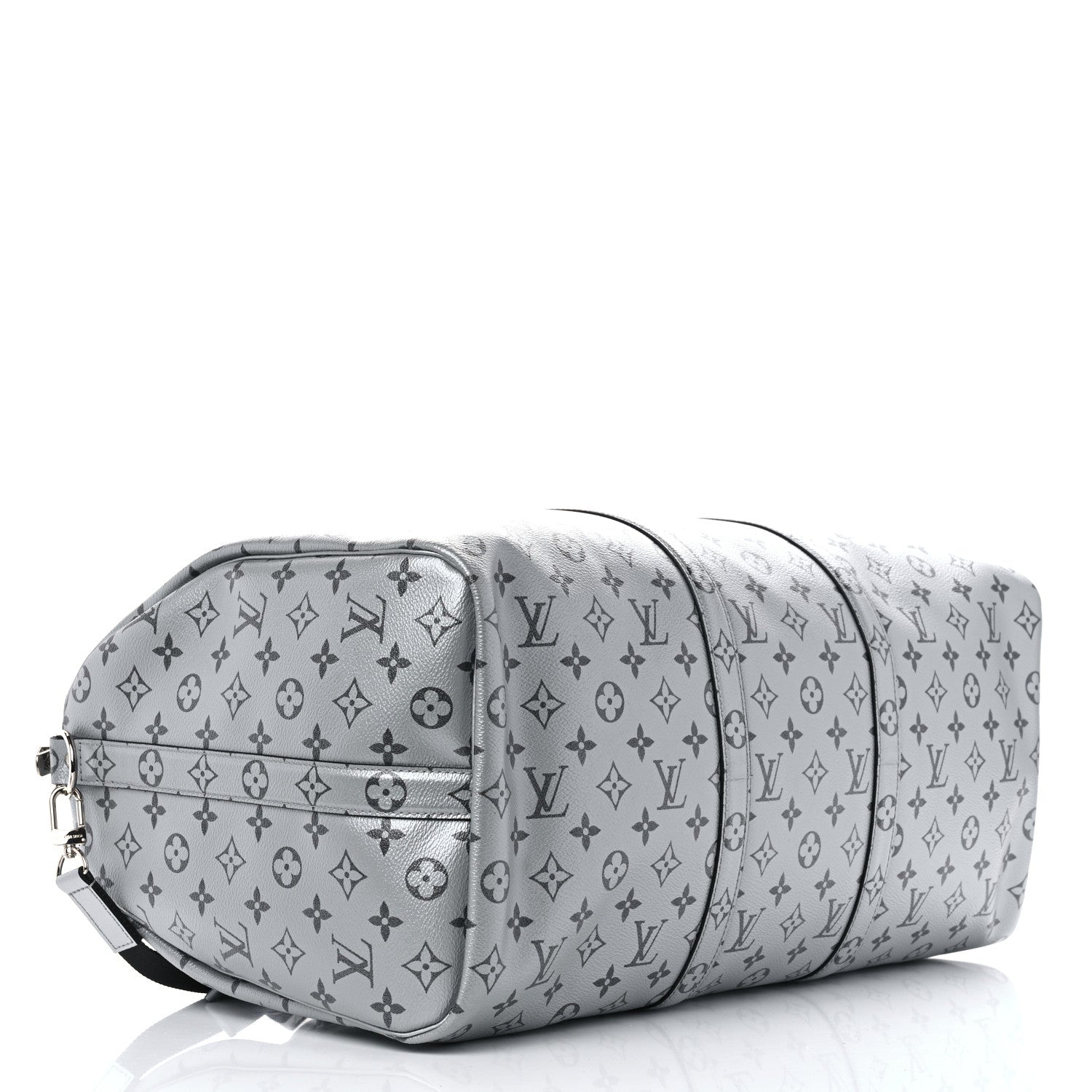 Louis Vuitton Metallic Monogram Keepall Bandouliere 50 Silver 3 of 9