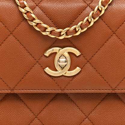 Chanel Caviar Quilted Small Chain Frame Flap Light Brown 8 of 10