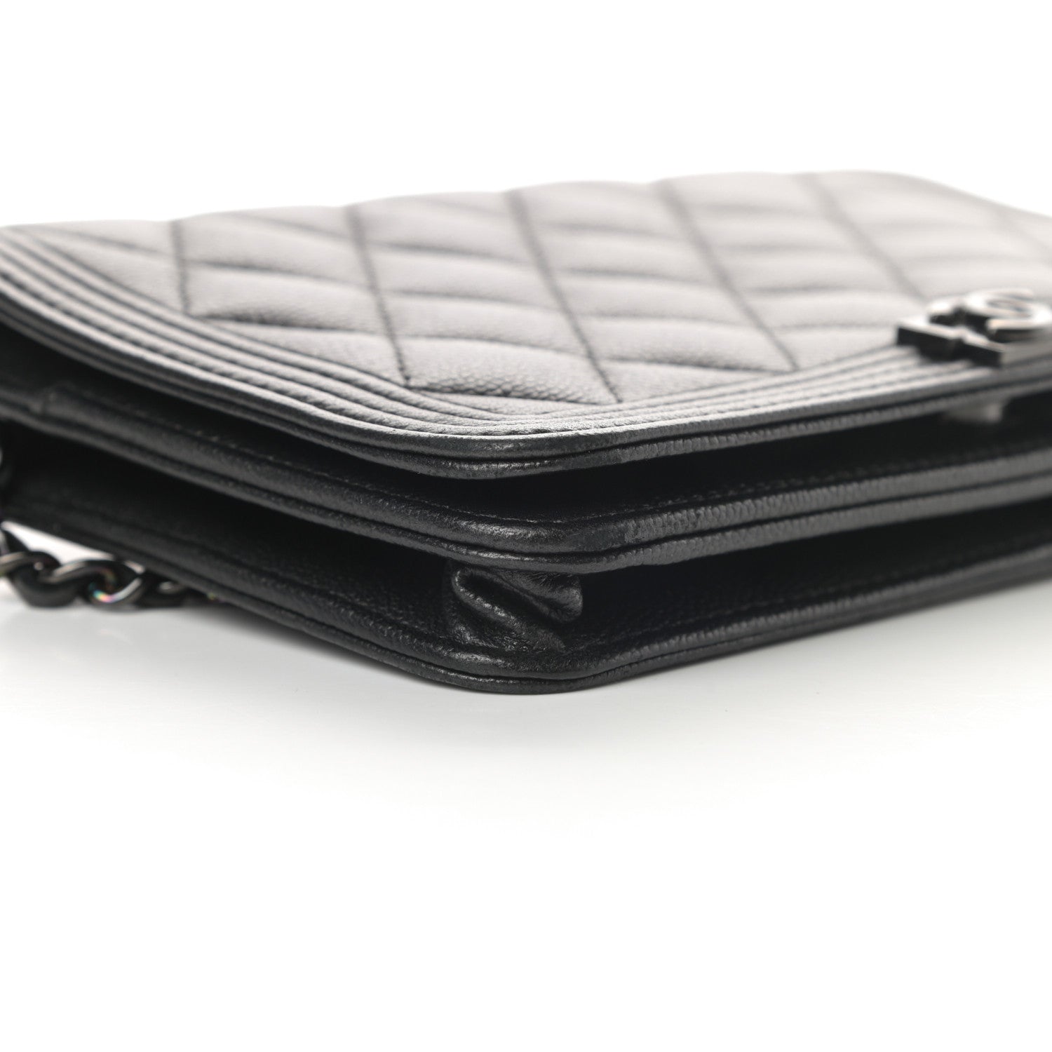 Chanel Caviar Quilted Boy Wallet On Chain WOC So Black 10 of 14