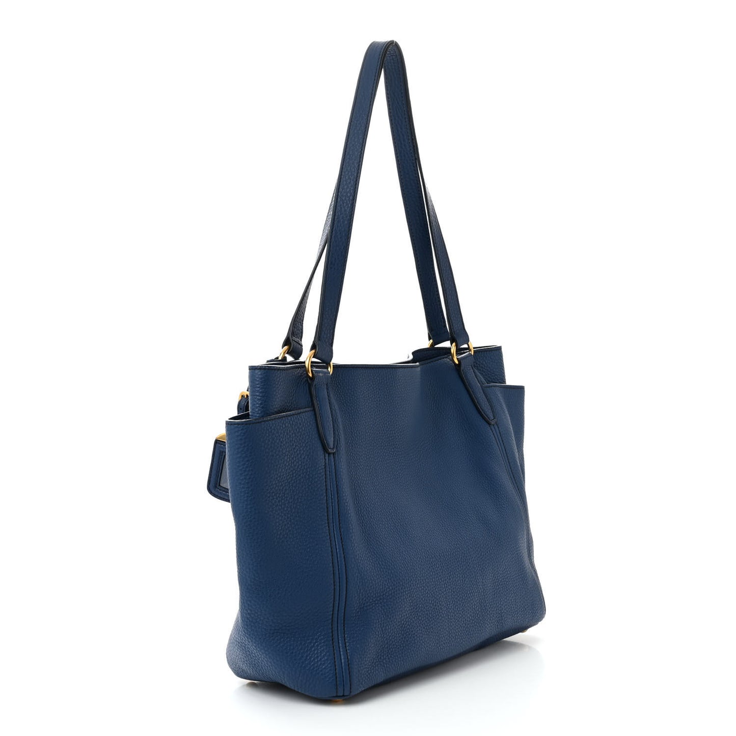Vitello Daino Side Pocket Tote Bluette