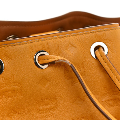 MCM Calfskin Ottomar Monogram Small Essential Bucket Golden Mango 11 of 13