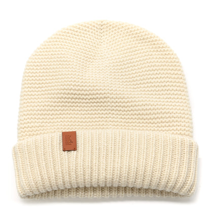 Hermes Cashmere Knit Boston Beanie Hat S Blanc Casse 1 of 5