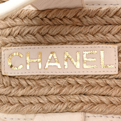 Chanel Lambskin Espadrille Sandals 36 White 7 of 9