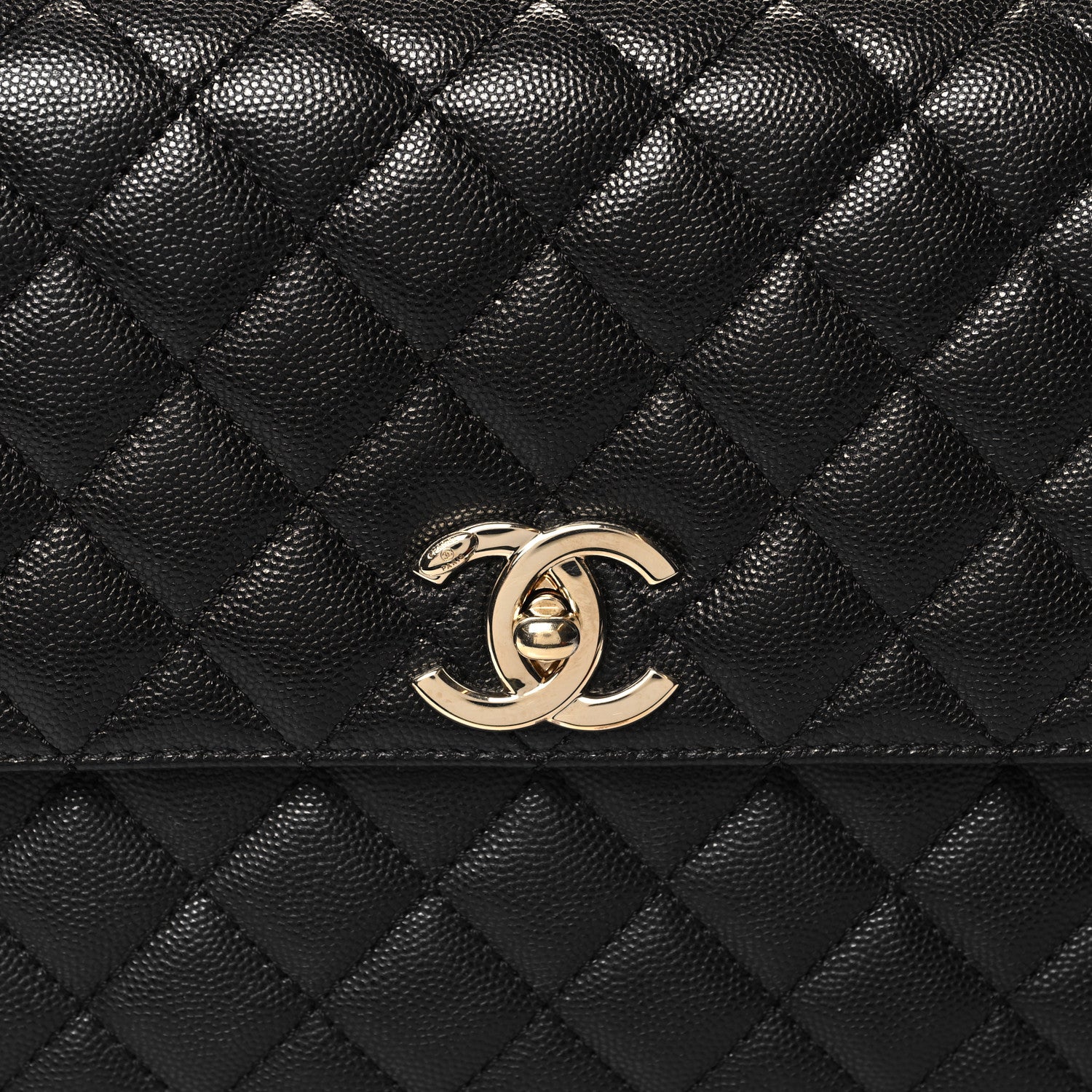 Chanel Caviar Quilted Medium Coco Handle Flap Black 8 of 11