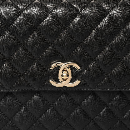 Chanel Caviar Quilted Medium Coco Handle Flap Black 8 of 11
