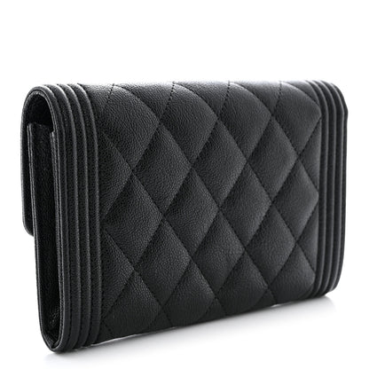Chanel Caviar Quilted Medium Boy Flap Wallet Black 3 of 8