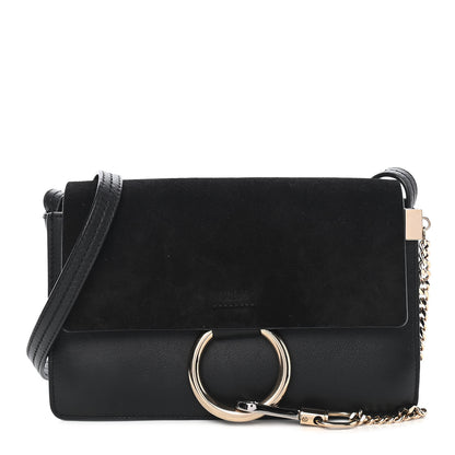 Chloe Suede Calfskin Small Faye Shoulder Bag Black 1 of 10