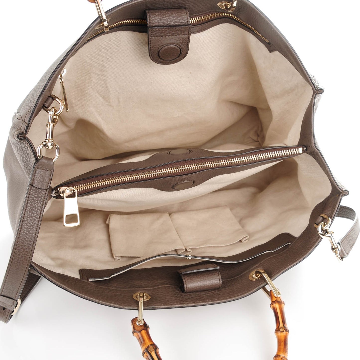 Calfskin Large Bamboo Shopper Tote Grey Field