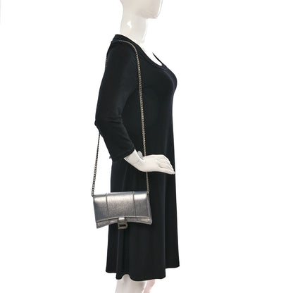 Balenciaga Metallic Grained Calfskin Hourglass Chain Bag Silver 2 of 12