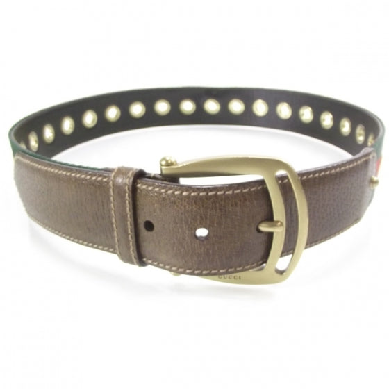 Gucci Leather Web Grommet Belt 34 1 of 6