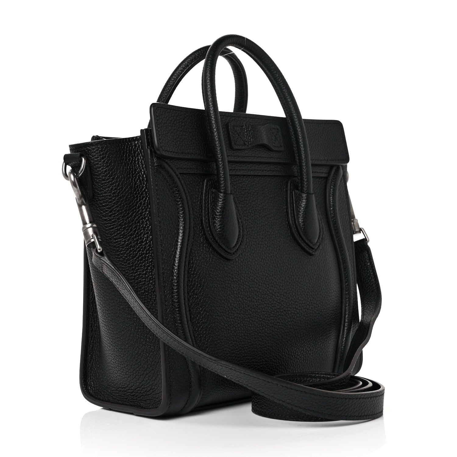 Celine Drummed Calfskin Nano Luggage Black 5 of 19