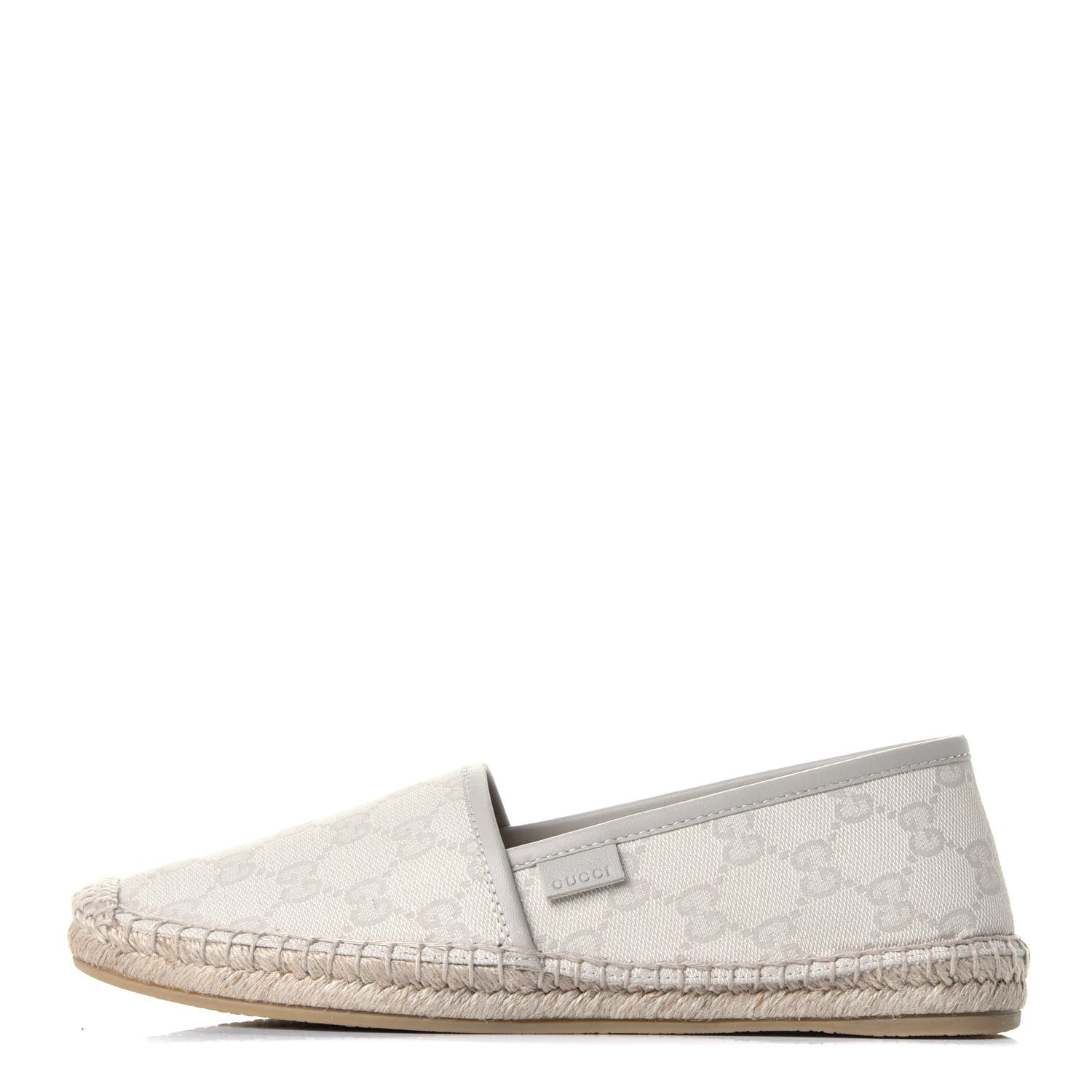 Gucci Washed Cotton Miro Soft Calfskin GG Monogram Espadrilles 37.5 White Mystic White 1 of 9