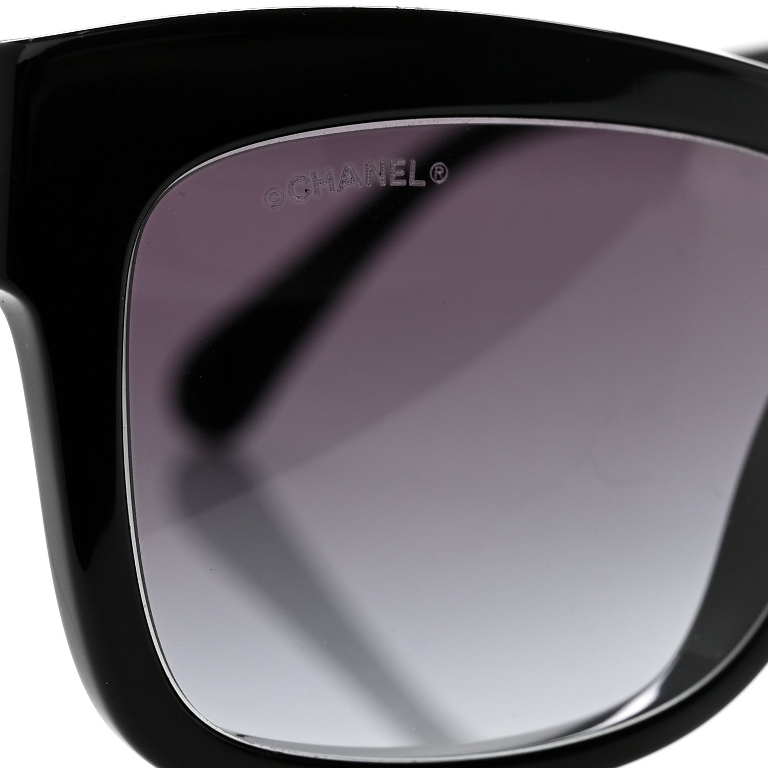 Chanel Acetate Crystal CC Rectangle Sunglasses 5496-B Black 7 of 8