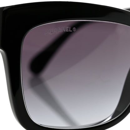 Chanel Acetate Crystal CC Rectangle Sunglasses 5496-B Black 7 of 8