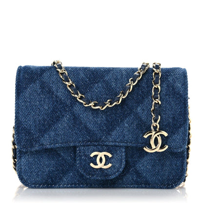 Chanel Denim Printed Belt Bag Dark Blue 1 of 11