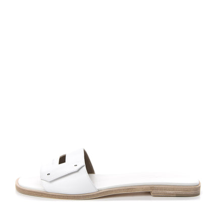 Hermes Calfskin View Sandals 37.5 White 1 of 9
