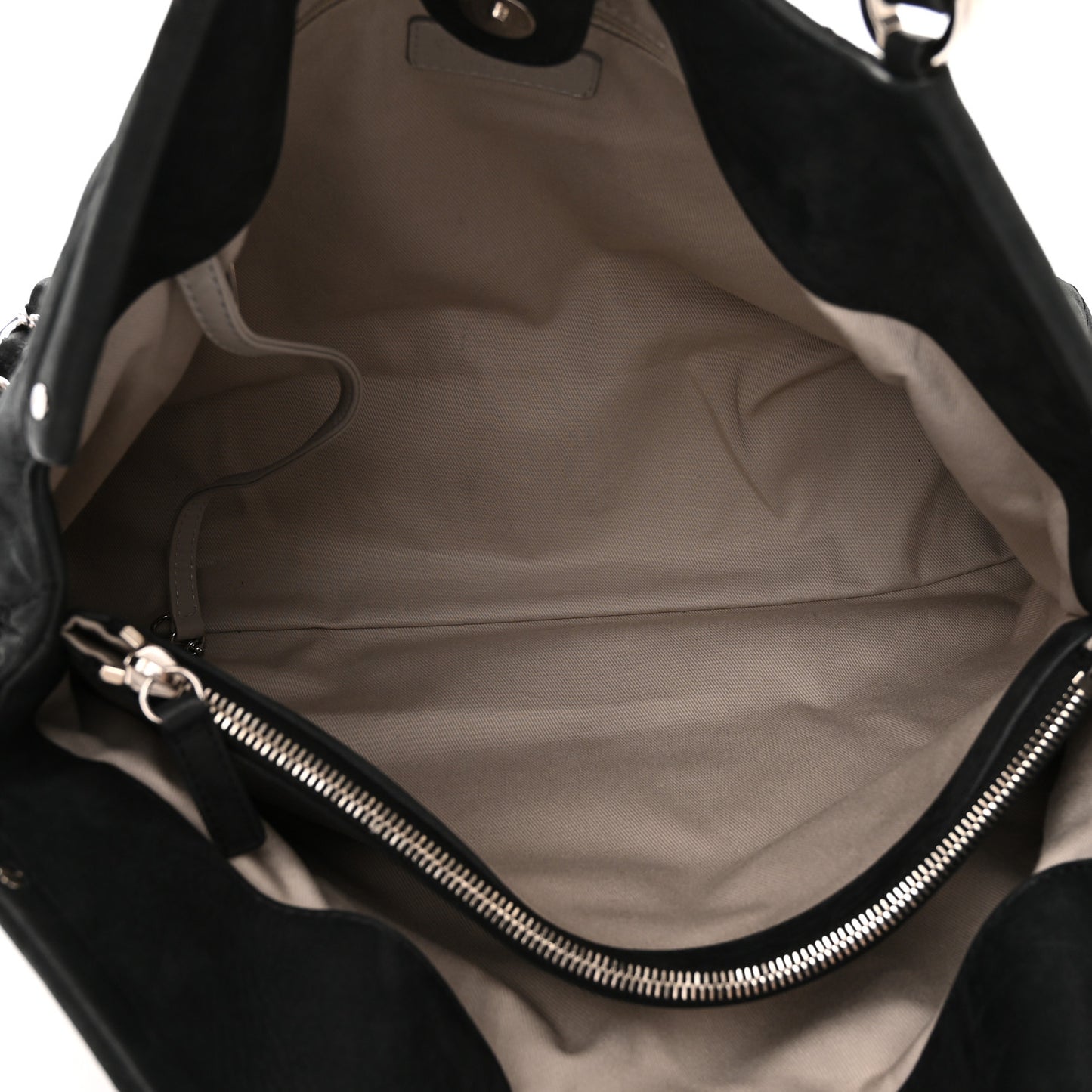 Iridescent Calfskin Stitched CC Shopping Tote Black