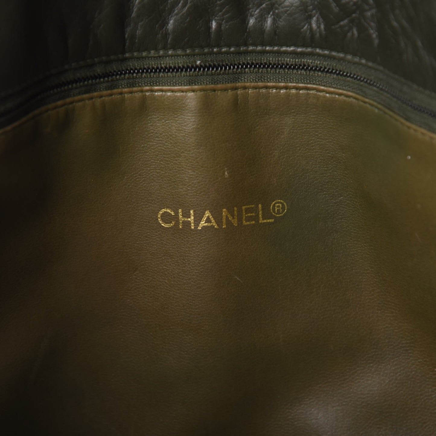 Lambskin Quilted Shopping Tote Green