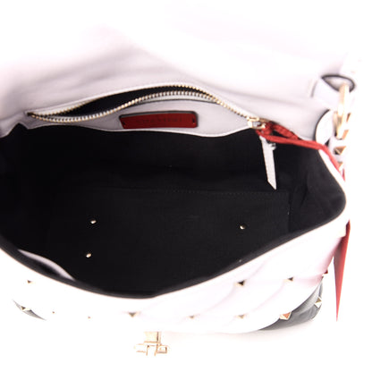 Valentino Garavani Nappa Medium Candystud Top Handle Bag White Black 5 of 9