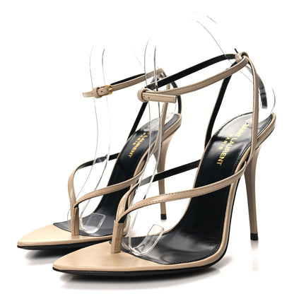 Saint Laurent Calfskin Nadja 105 Ankle Strap Sandals 38 Trench 3 of 8