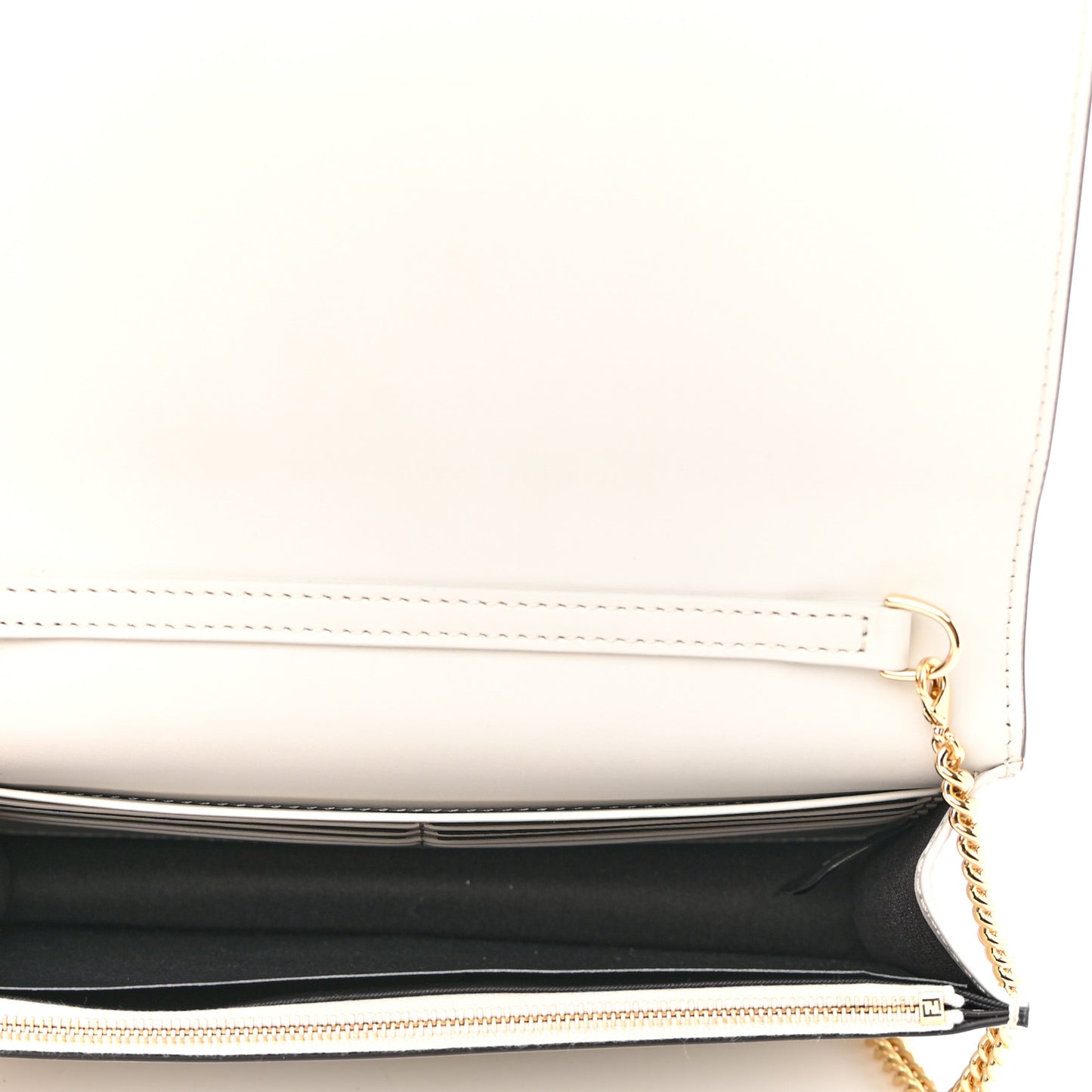 Vitello King Tamponato Logo Embossed Medium Wallet On Chain White Ice