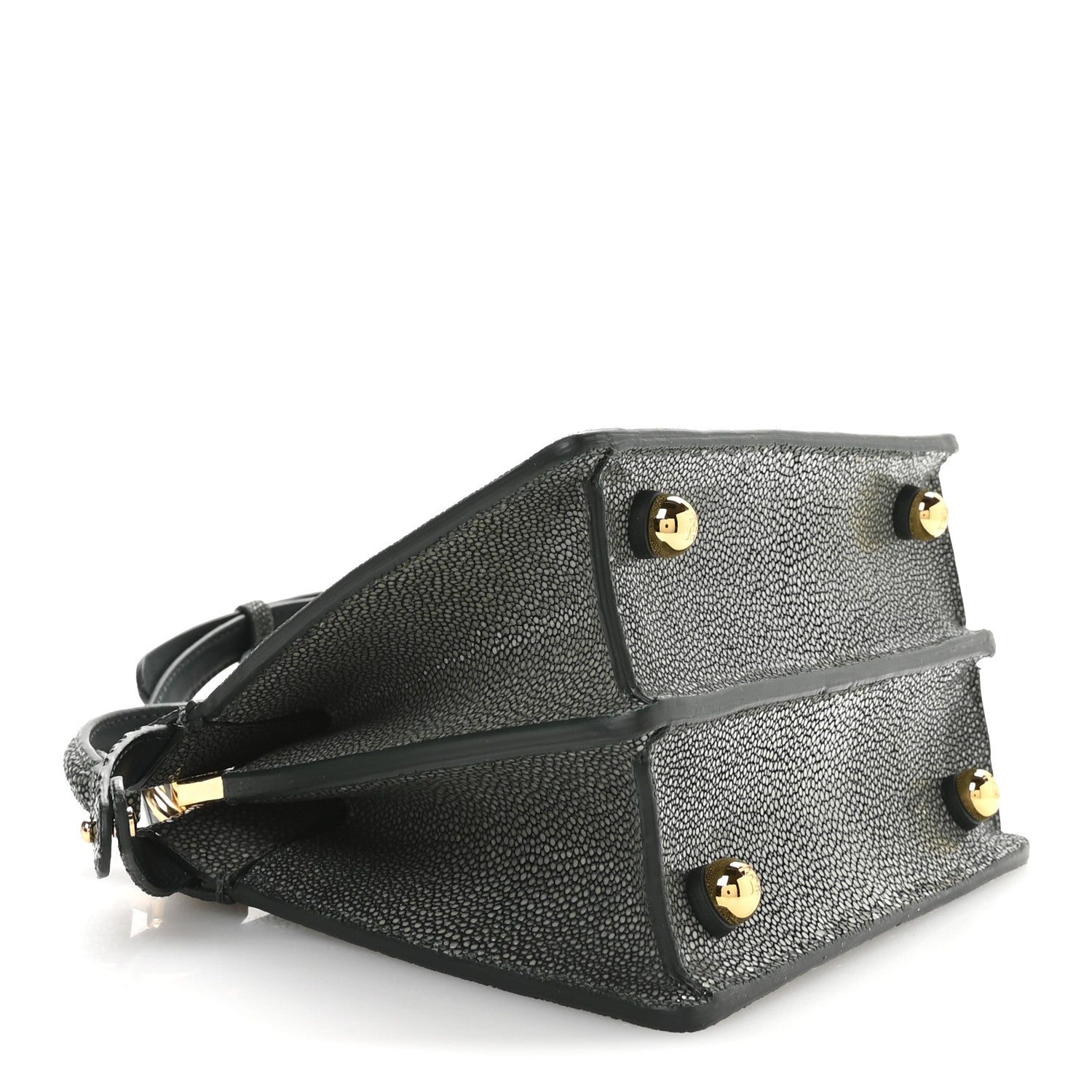 Fendi Stingray Shiny Nappa Petite Peekaboo I SEE U Satchel Verde Inglese 4 of 12