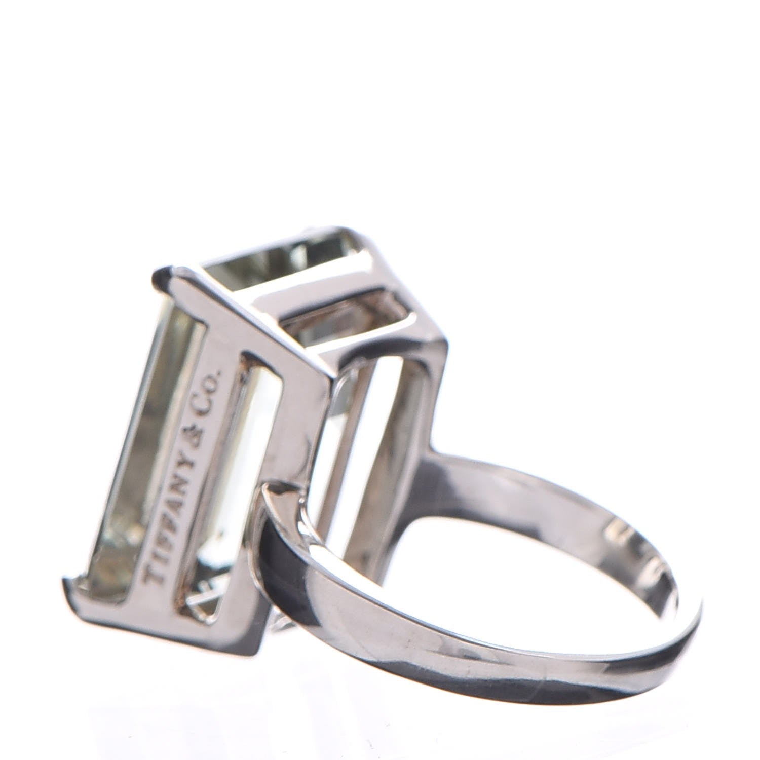 Tiffany Sterling Silver Green Quartz Sparklers Cocktail Ring 48 4.25 5 of 7