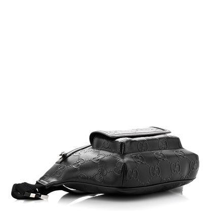 Gucci Calfskin GG Tennis Embossed Pocket Belt Bag Black 4 of 11