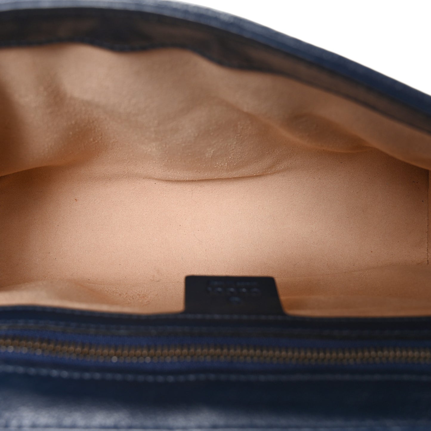 Vintage Effect Calfskin Matelasse Diagonal Small Torchon GG Marmont Shoulder Bag Mystic White Blue Agata