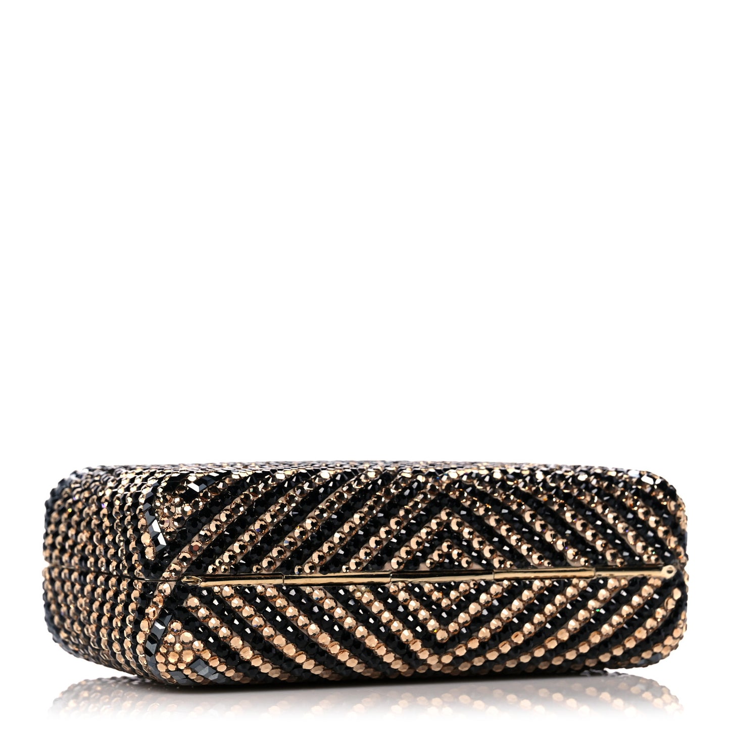 Swarovski Crystal Minaudiere Clutch Black Gold