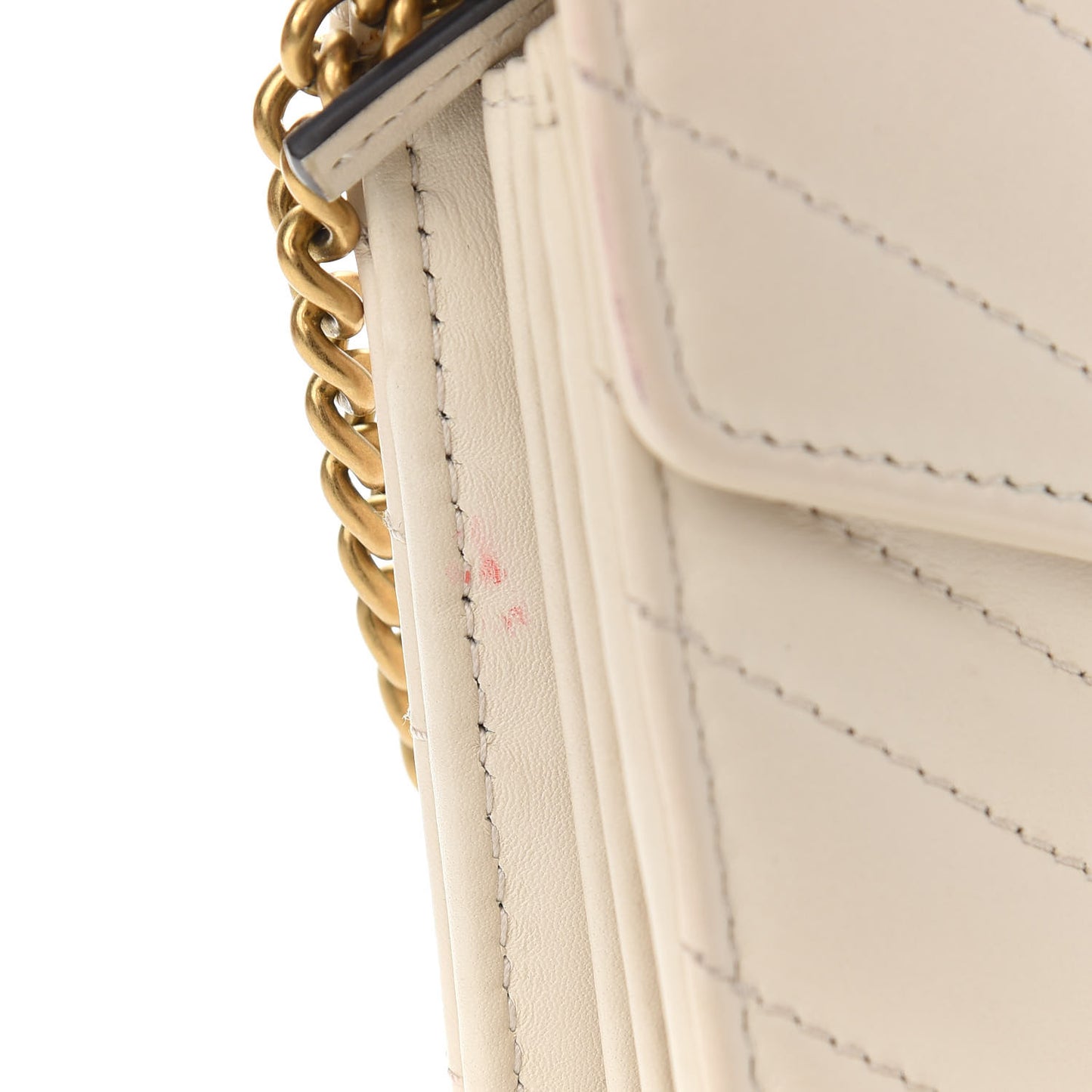 Calfskin Matelasse GG Marmont Chain Wallet Mystic White