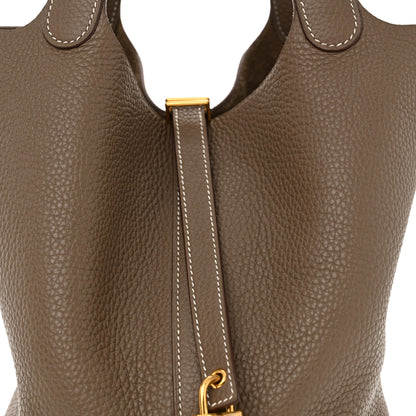 Hermes Taurillon Clemence Picotin Lock 22 MM Etoupe 8 of 11