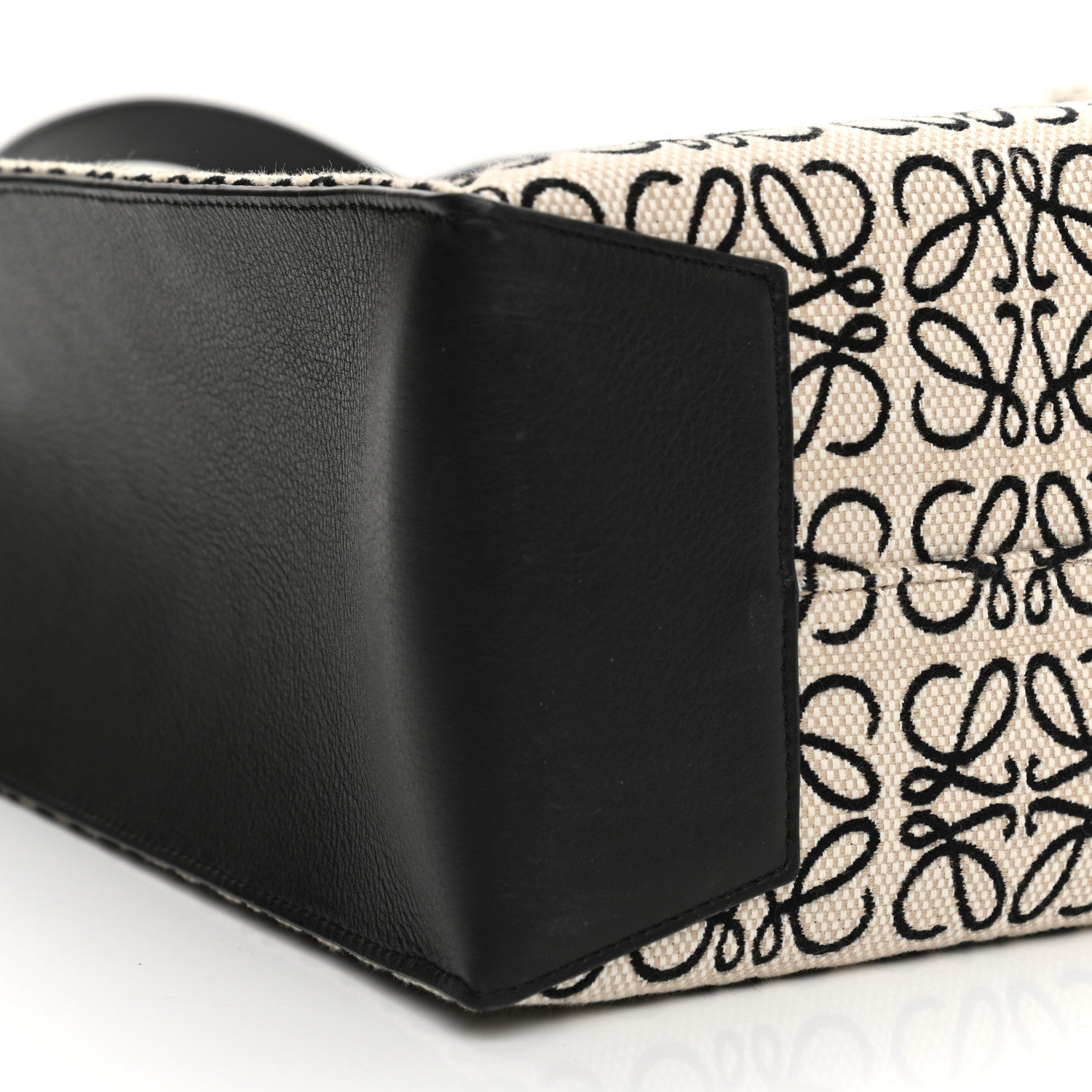 Loewe Jacquard Anagram Calfskin Buckle Tote Black 8 of 10
