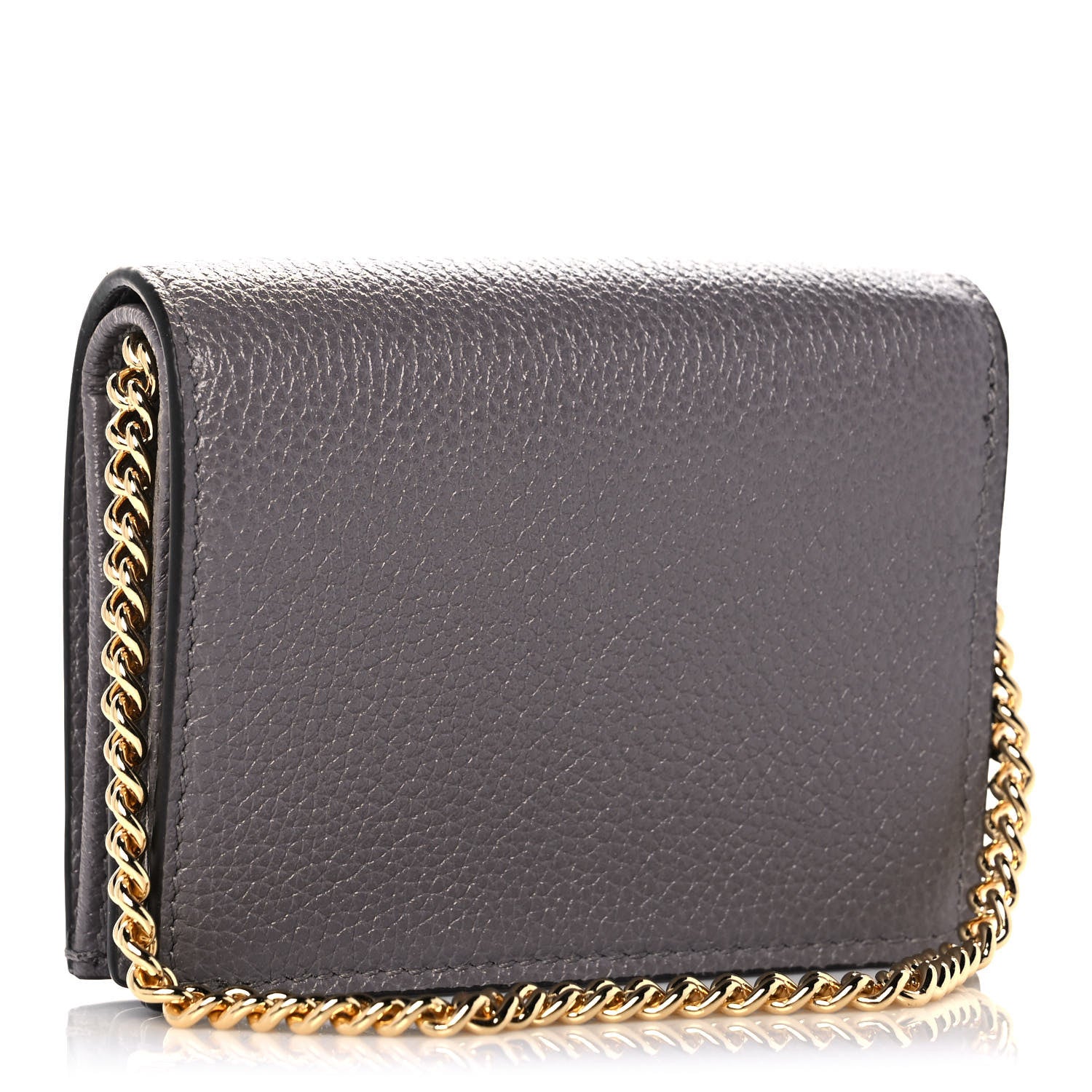 Gucci Grainy Calfskin Zumi Chain Card Case Wallet Dusty Grey 3 of 10