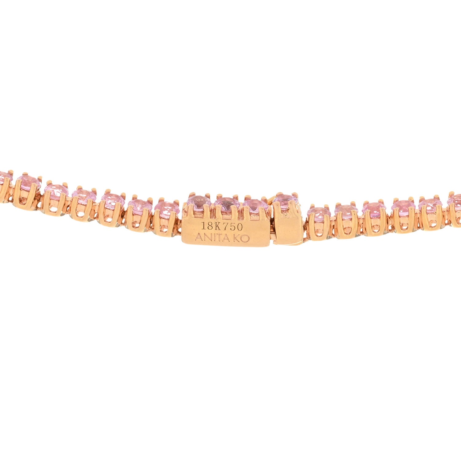 Anita Ko 18K Rose Gold Diamond Pink Sapphire Heart Pendant Lucky Chain Necklace 3 of 4