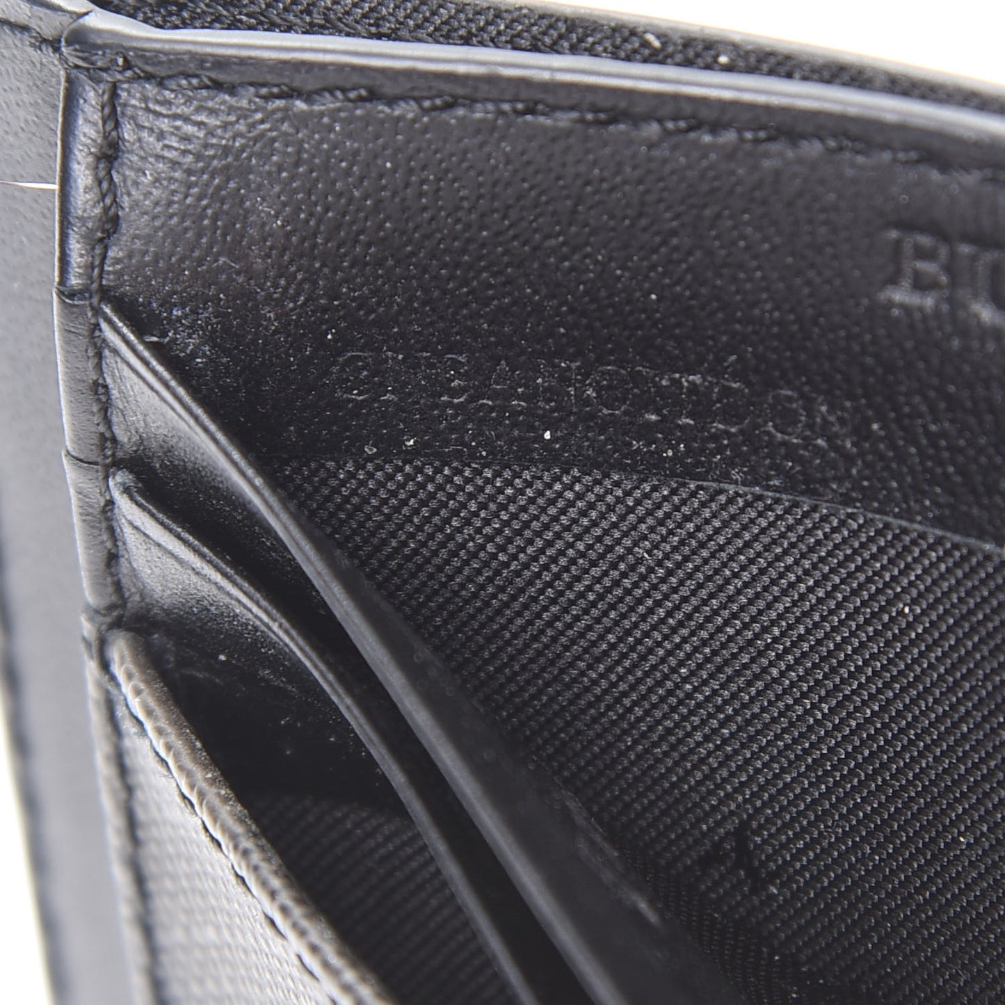 Grained Calfskin London Check Money Clip Card Case Navy Black