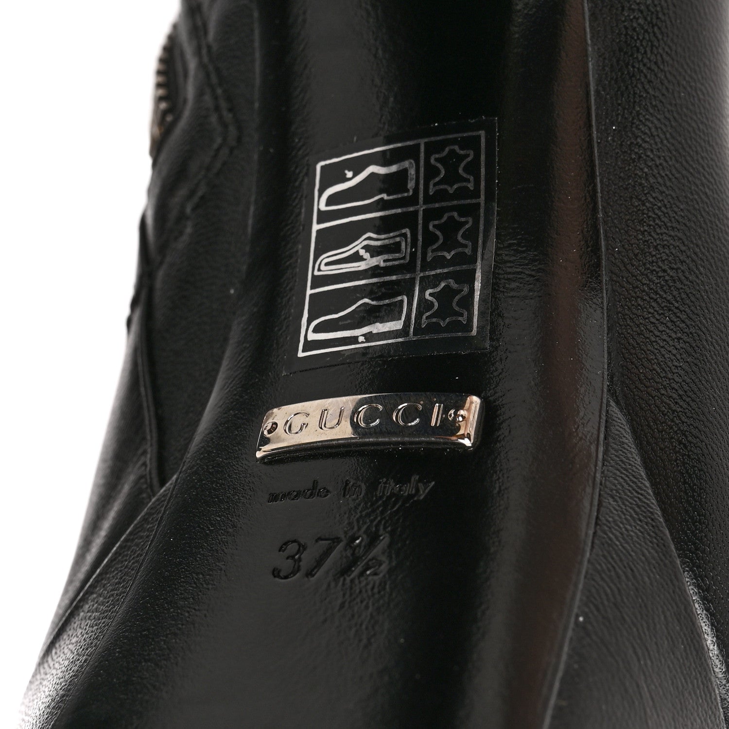 Gucci Kid Side Zip Platform Boots 37.5 Black 6 of 11