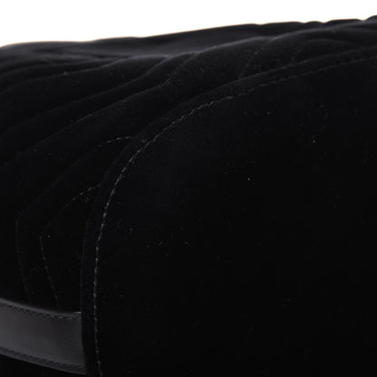 Gucci Velvet Matelasse GG Marmont Bucket Bag Black 12 of 15