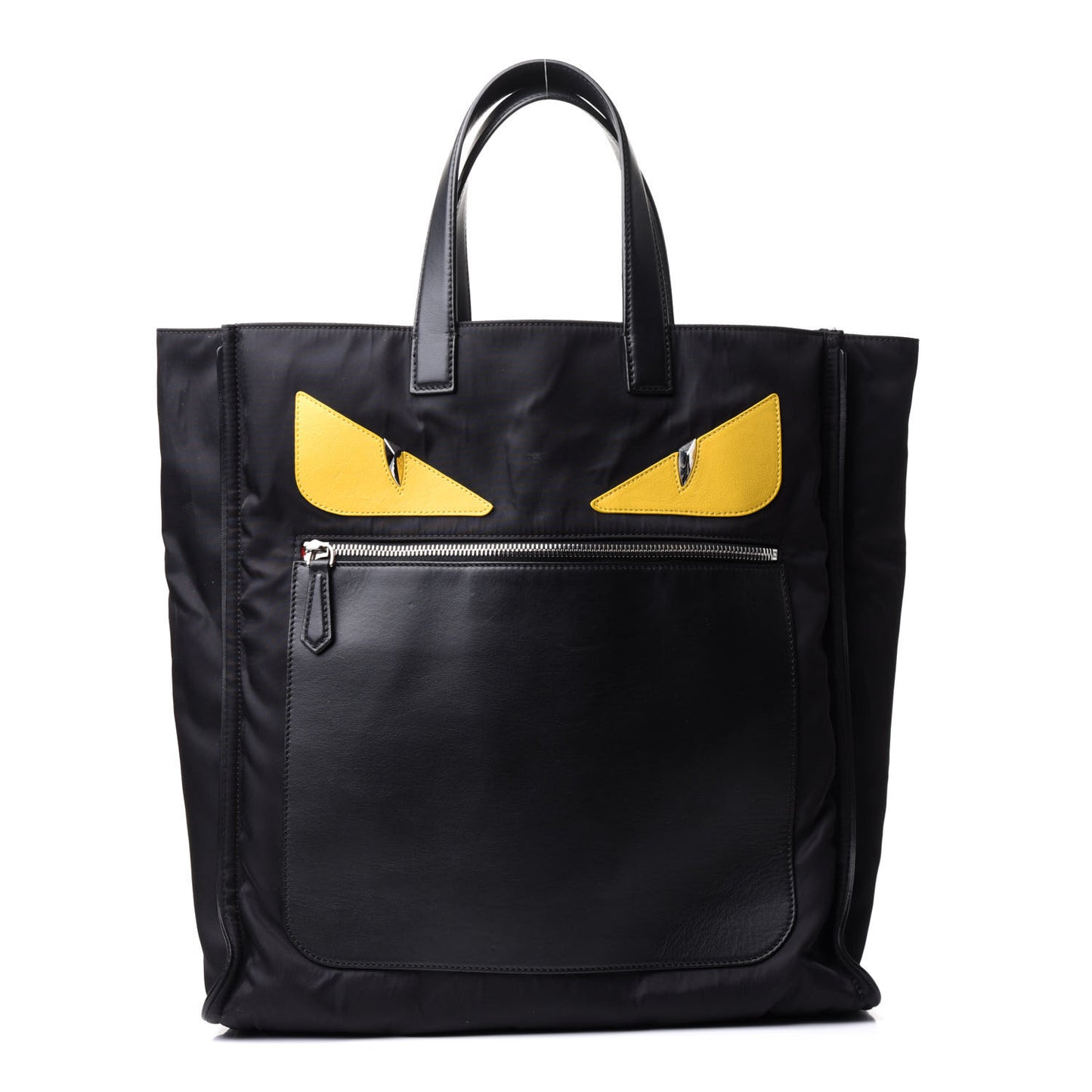 Nylon Vitello Century Dolce Monster Eyes Tote Black Sunflower