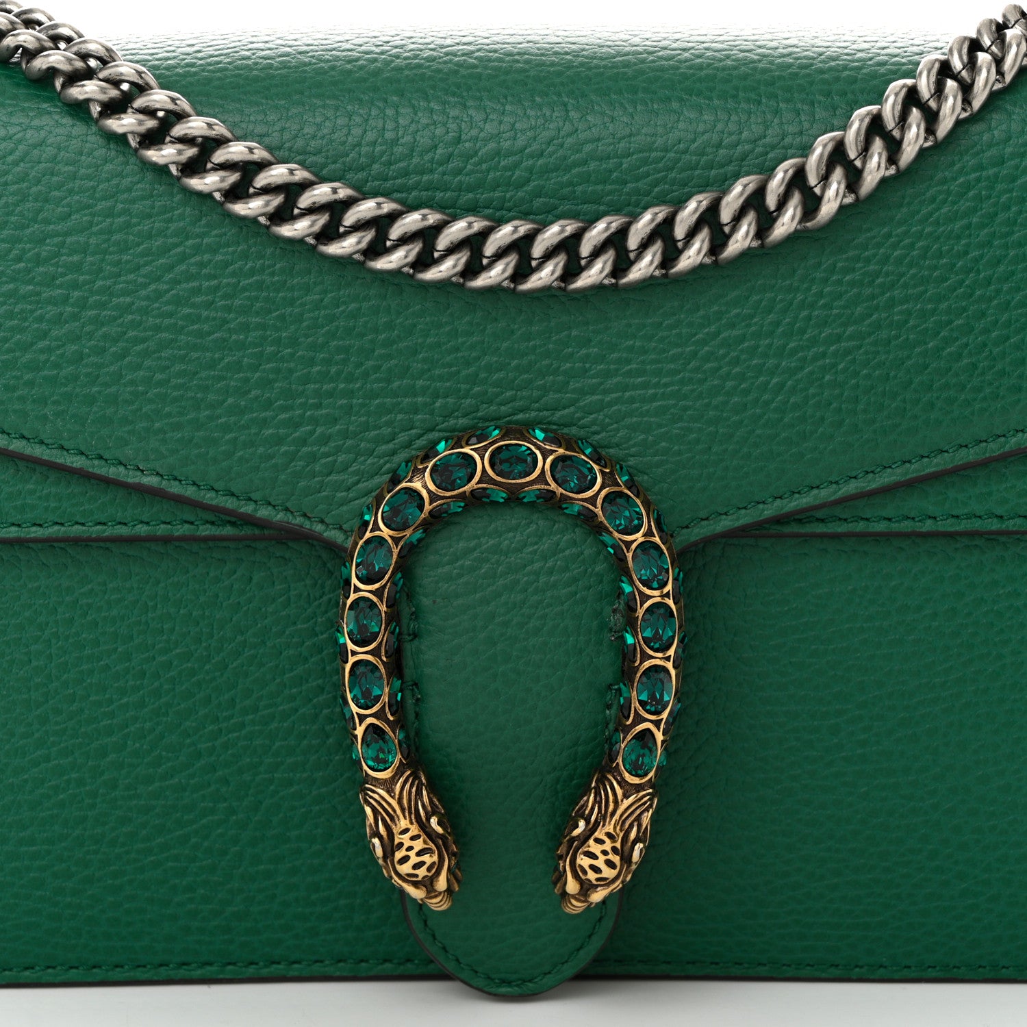 Gucci Pebbled Calfskin Small Dionysus Shoulder Bag Emerald 8 of 10