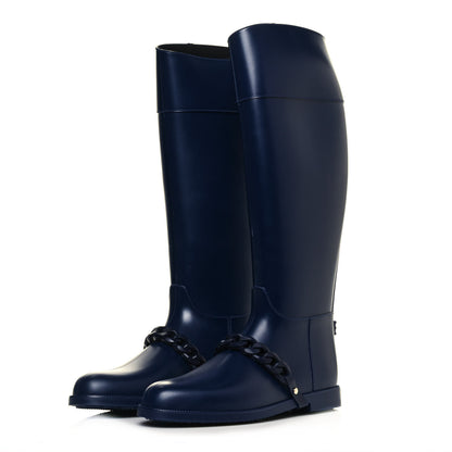 Givenchy PVC Chain Strap Rain Boots 39 Black 3 of 7