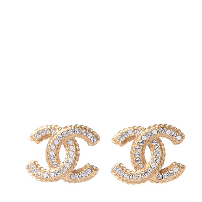 Chanel Crystal CC Earrings Gold 1 of 5