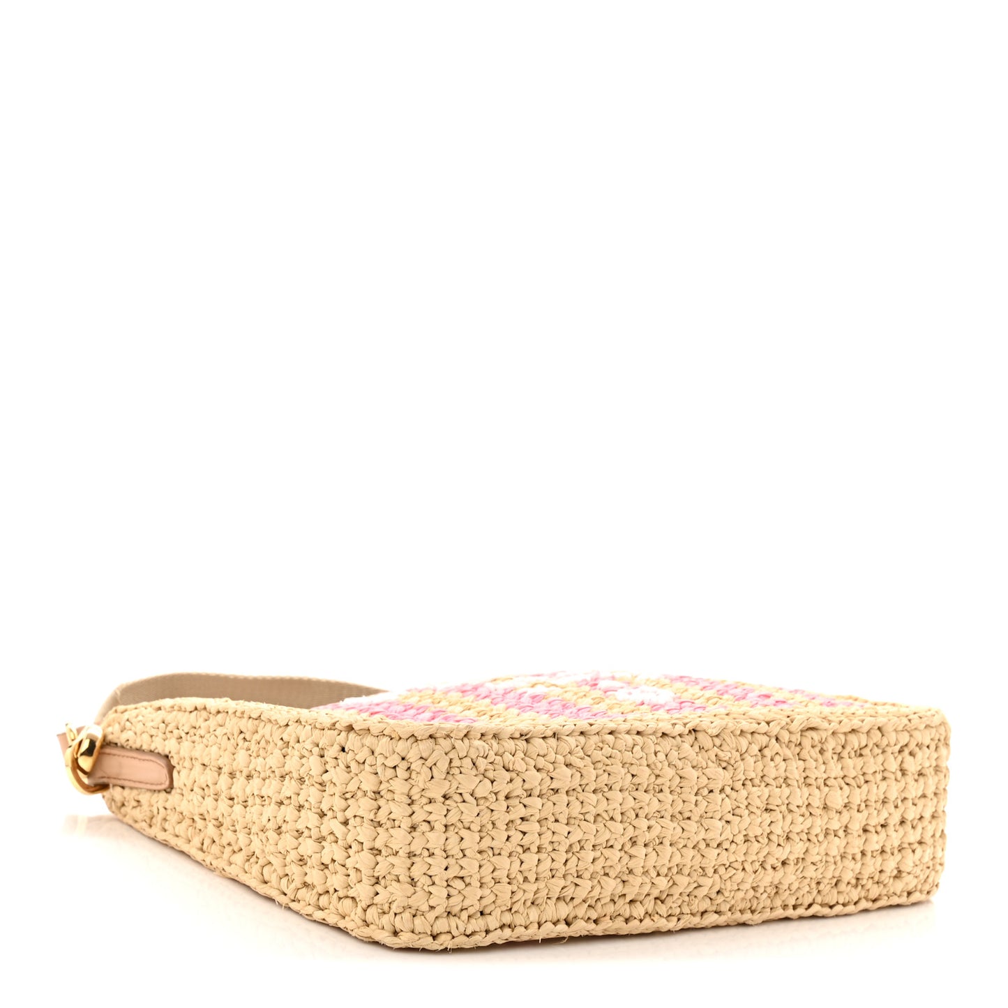 Yarn Raffia Effect Crochet Striped Re-Edition 2005 Shoulder Bag Naturale Petalo