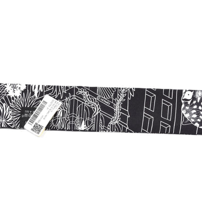 Hermes Silk Animapolis Twilly Black White 3 of 4