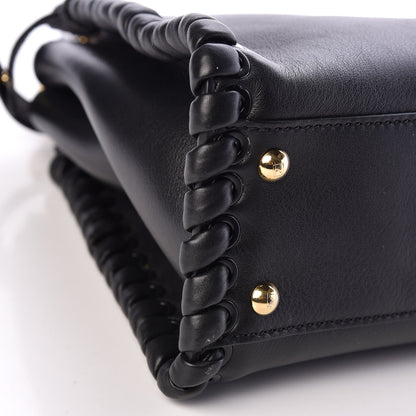 Fendi Vitello Seta Lace Up Medium Peekaboo Iconic Satchel Black 5 of 11