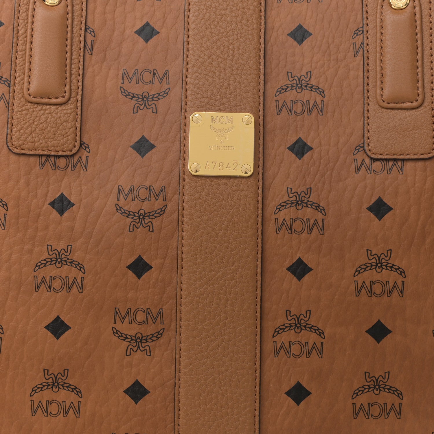 MCM Visetos Large Liz Reversible Shopper Tote Cognac 9 of 12