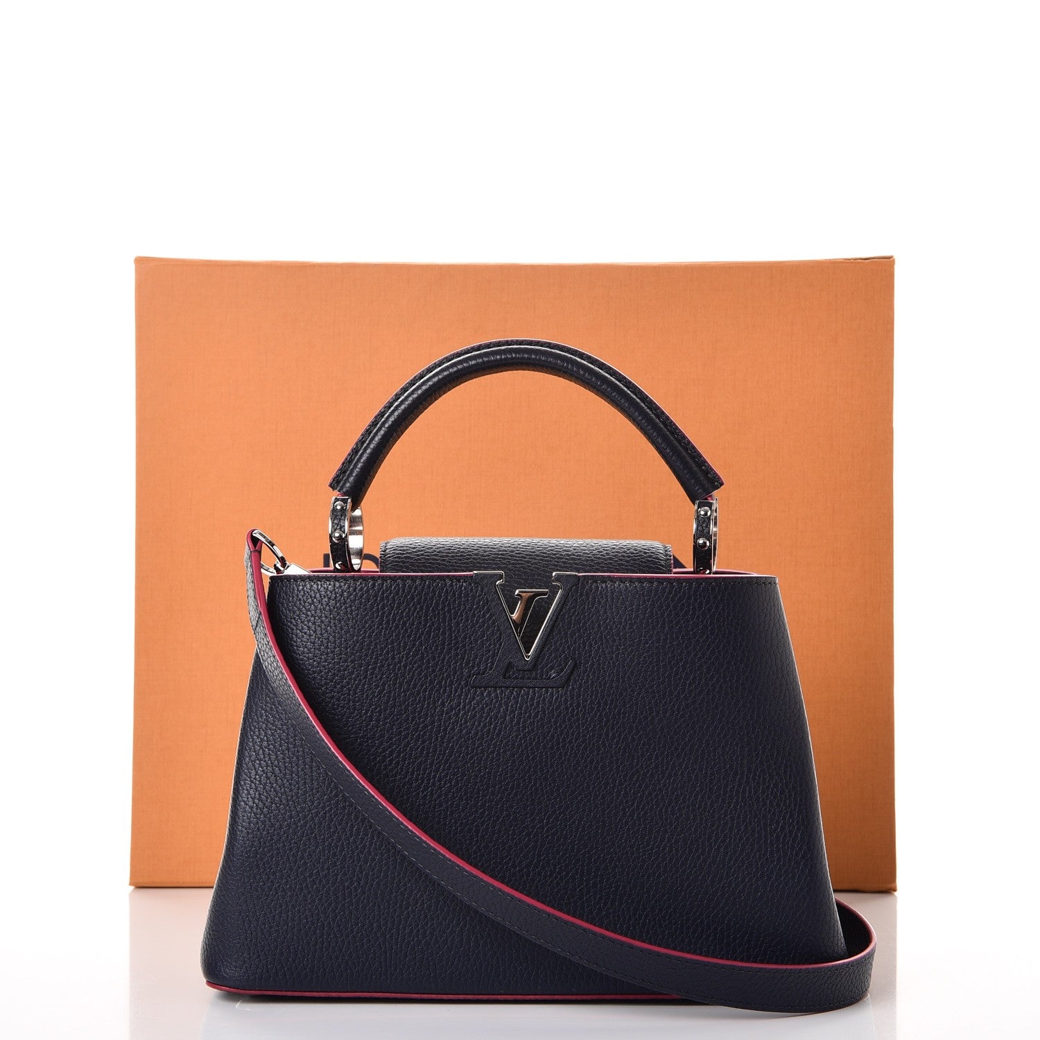 Louis Vuitton Taurillon Capucines BB Cobalt Fuchsia 9 of 9