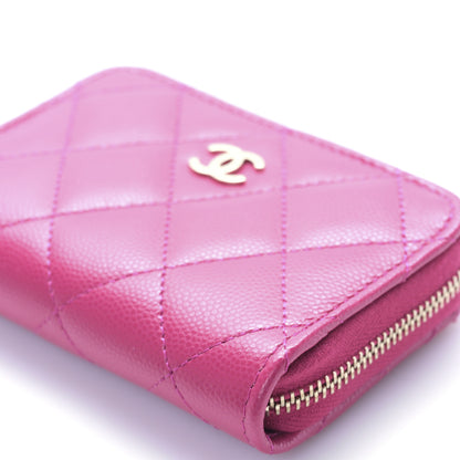 Chanel Caviar Quilted Zip Around Coin Purse Dark Pink 9 of 9