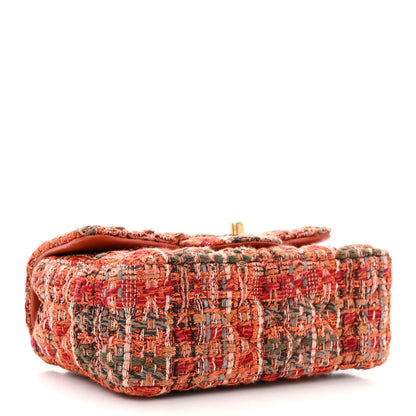 Chanel Tweed Quilted Mini Rectangular Flap Orange Multicolor 4 of 11