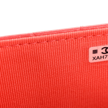 Chanel Shiny Lambskin Quilted Card Holder On Chain Pink 7 of 11